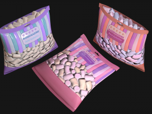 pack of marshmallows model 3D Модель