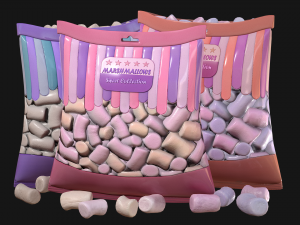 pack of marshmallows model 3D Модель
