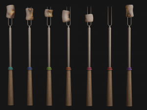 marshmallow roasting sticks 3D Model