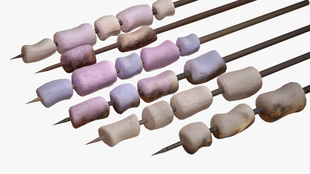marshmallows colorful on sticks Modèle 3D .c4d .max .obj .3ds .fbx .stl .blend 