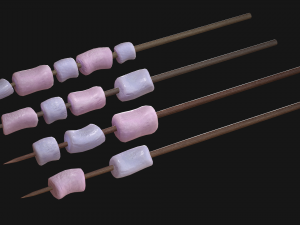 marshmallows colorful on sticks Modèle 3D