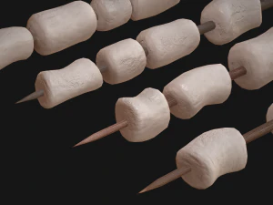 Marshmallow Roasting Sticks Sweet Dessert 3D Model