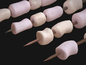 Marshmallow Roasting Sticks Sweet Dessert 3D Model