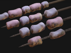 marshmallows colorful on sticks Modèle 3D