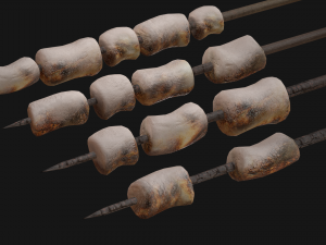 marshmallows colorful on sticks Modèle 3D