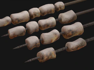 Marshmallow Roasting Sticks Sweet Dessert 3D Model