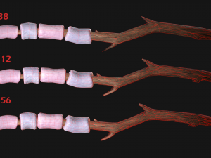 marshmallow on a wooden stick Modelo 3D