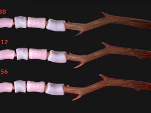 Marshmallow On a Wooden Stick Sweet Dessert 3D Model
