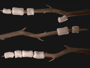marshmallow on a wooden stick Modelo 3D
