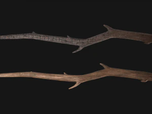 Marshmallow On a Wooden Stick Sweet Dessert 3D Model