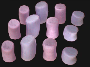Marshmallow On a Wooden Stick Sweet Dessert 3D Model