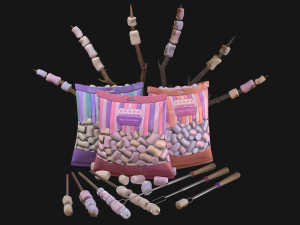 marshmallow camp set 3D Model