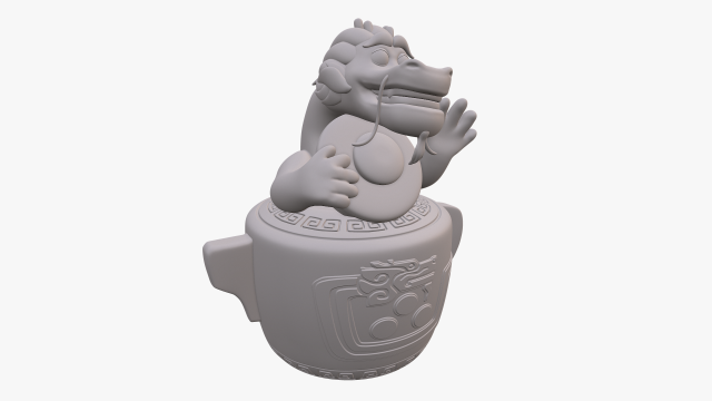 wish dragon long for 3d printing Model 3D .c4d .max .obj .3ds .fbx .stl .blend 