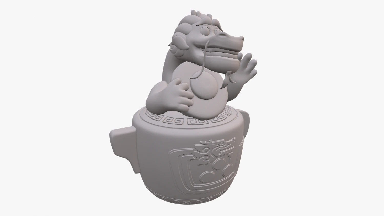 wish dragon long for 3d printing 3D Model .c4d .max .obj .3ds .fbx .stl .blend 