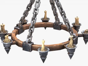 chandelier with candles 3D Model