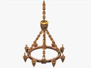 chandelier with candles 3D Model