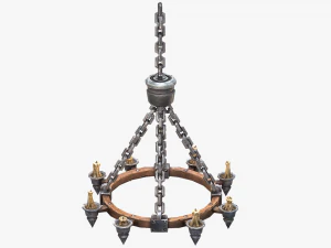 chandelier with candles 3D Model