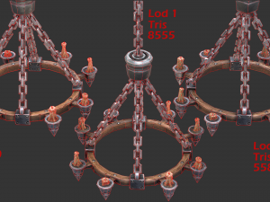 chandelier with candles 3Dモデル