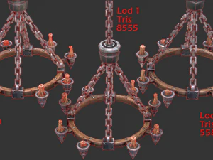 chandelier with candles 3D Model