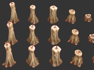 stylized candles pack 3D Model