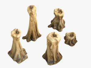 stylized candles pack 3D Model