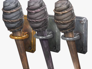 wooden torch model 3D Model