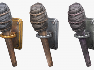 wooden torch model 3D Model