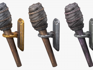 wooden torch model 3D Model
