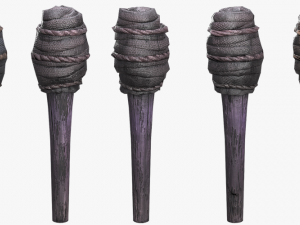 wooden torch model 3D Model