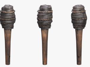 wooden torch model 3D Model