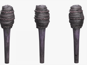 wooden torch model 3D Model