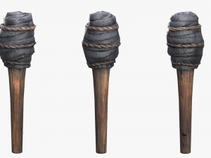 wooden torch model 3D Model