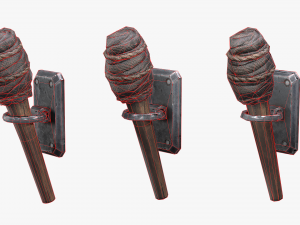 wooden torch model 3D Model