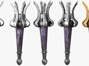 stylized castle torch 3D Model