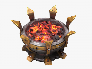 stylized dungeon brazier Modello 3D