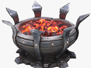 stylized dungeon brazier Modello 3D