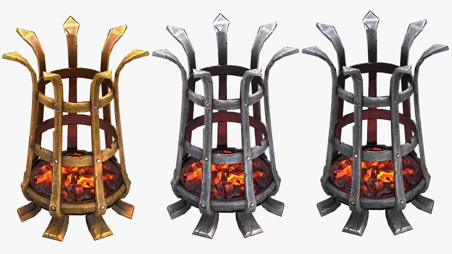 medieval brazier 3D Model .c4d .max .obj .3ds .fbx .stl .blend 