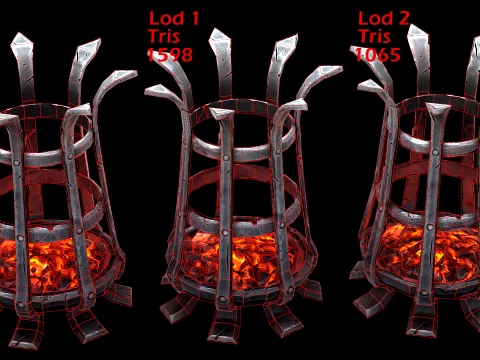 Medieval Brazier Dungeon Lighting Furniture 3D Model