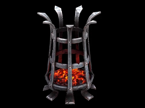Medieval Brazier Dungeon Lighting Furniture 3D Model