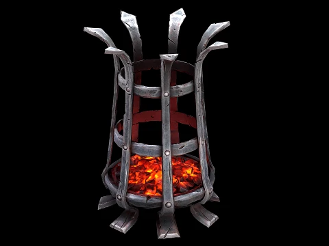 Medieval Brazier Dungeon Lighting Furniture 3D Model