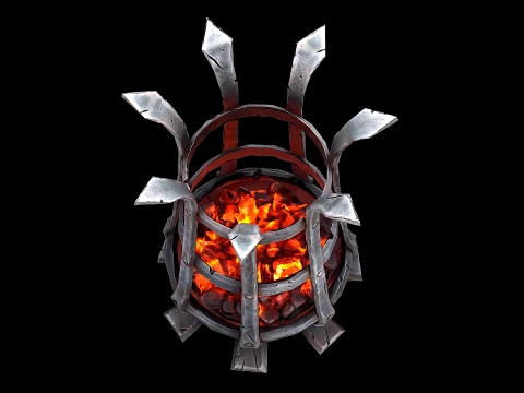 Medieval Brazier Dungeon Lighting Furniture 3D Model
