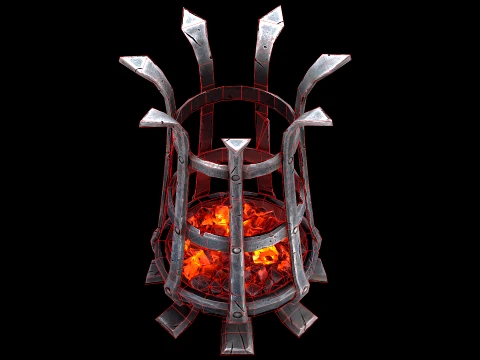 Medieval Brazier Dungeon Lighting Furniture 3D Model