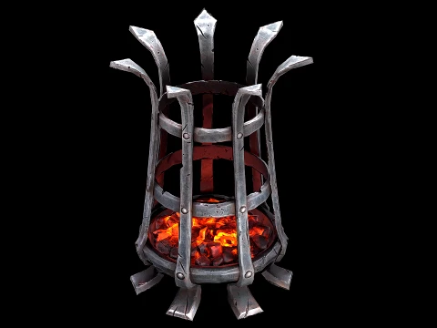 Medieval Brazier Dungeon Lighting Furniture 3D Model