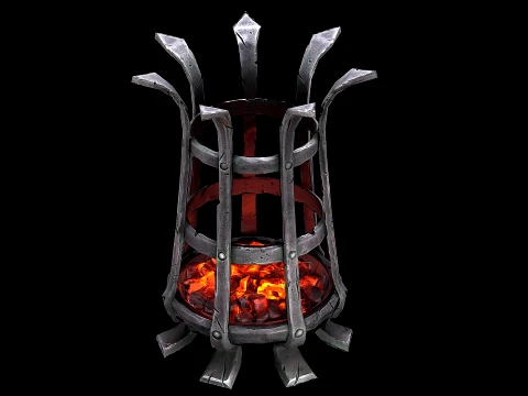 Medieval Brazier Dungeon Lighting Furniture 3D Model