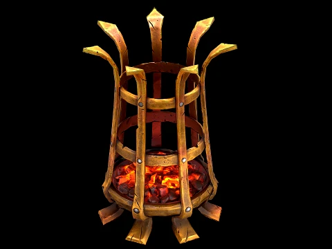 Medieval Brazier Dungeon Lighting Furniture 3D Model
