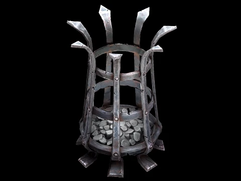 Medieval Brazier Dungeon Lighting Furniture 3D Model