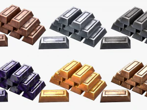 paquete de lingotes estilizados Modelo 3D