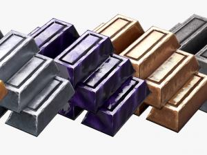 stylized ingots pack Modello 3D