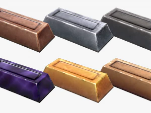 paquete de lingotes estilizados Modelo 3D