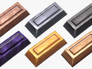 stylized ingots pack Modello 3D